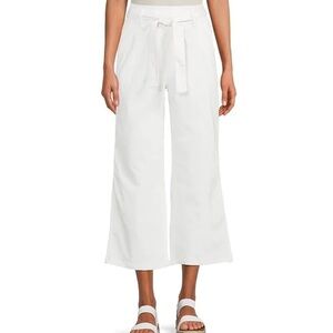 Splendid Alys High Waisted Wide Leg Crop Pant White